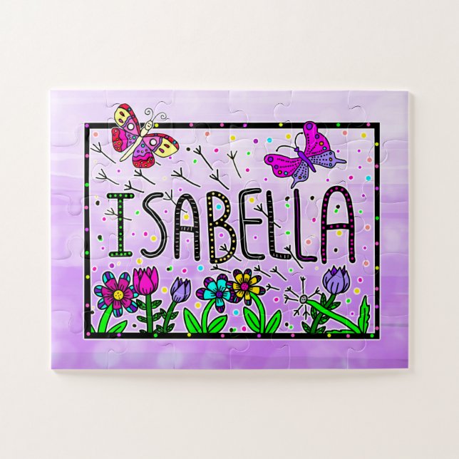 Quebra-cabeça Isabella - O nome Isabella Whimsical Drawing  (Horizontal)