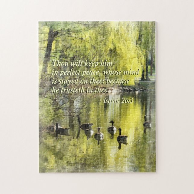 Quebra-cabeça Isaiah 26-3 Você o manterá em paz perfeita (Vertical)
