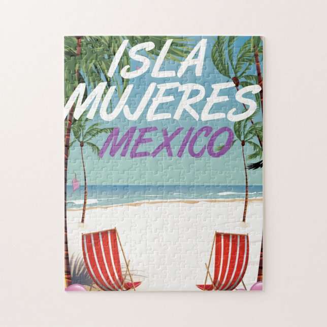 Quebra-cabeça Isla Mujeres Mexico Beach poster (Vertical)