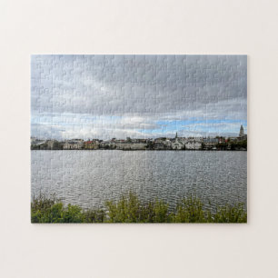 Quebra-cabeça Islândia Reykjavik Europe Tjornin Pond Landscape