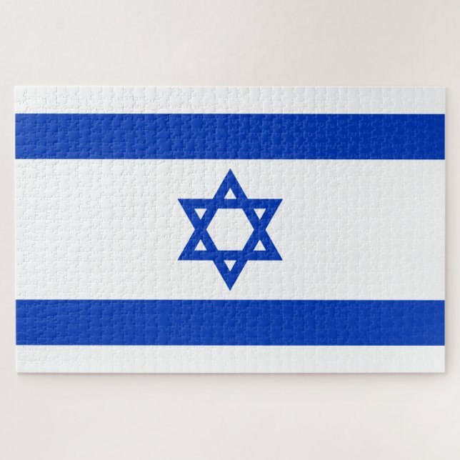 Quebra-cabeça Israel bandeira azul branco padrão moderno patriót (Horizontal)