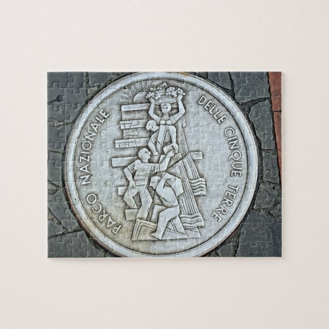 Quebra-cabeça Itália - Cinque Terre Emblem - 8x10 - 110 pc (Horizontal)