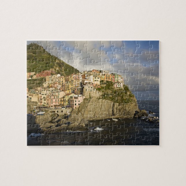 Quebra-cabeça Itália, Cinque Terre, Manarola. Vila no penhasco. (Horizontal)