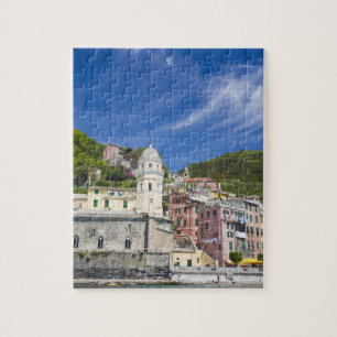 Quebra-cabeça Itália, Cinque Terre, Vernazza, Porto e Igreja