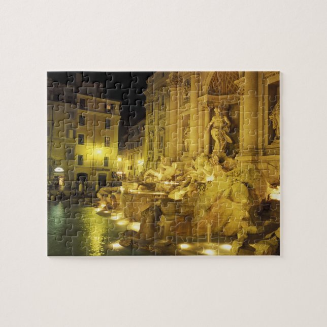 Quebra-cabeça Itália, Roma. Fonte de Trevi à noite. (Horizontal)