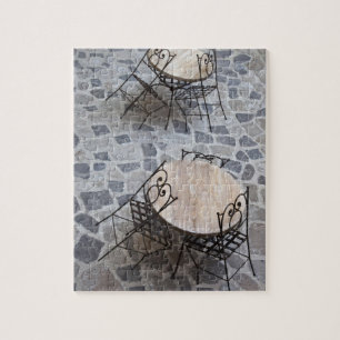 Quebra-cabeça Itália, Sardenha, Castelsardo. Mesas de café.