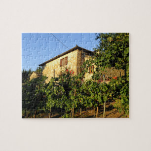 Quebra-cabeça Itália, Toscana, Greve. Cenas de vinho no final do