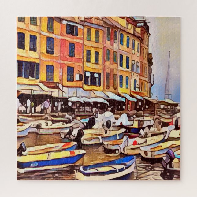 Quebra-cabeça Italian Coastal Portofino Artsy Jigsaw Puzzles (Vertical)
