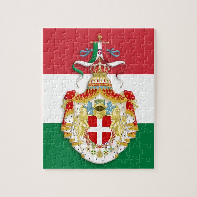Quebra-cabeça Italian Flag with insignia of the Kingdom of Italy (Vertical)