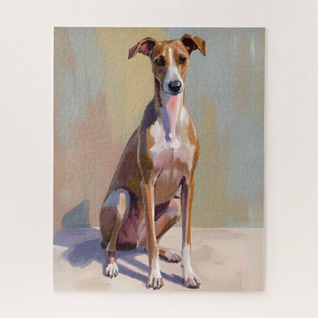Quebra-cabeça Italian Greyhound Dog Painting (Vertical)