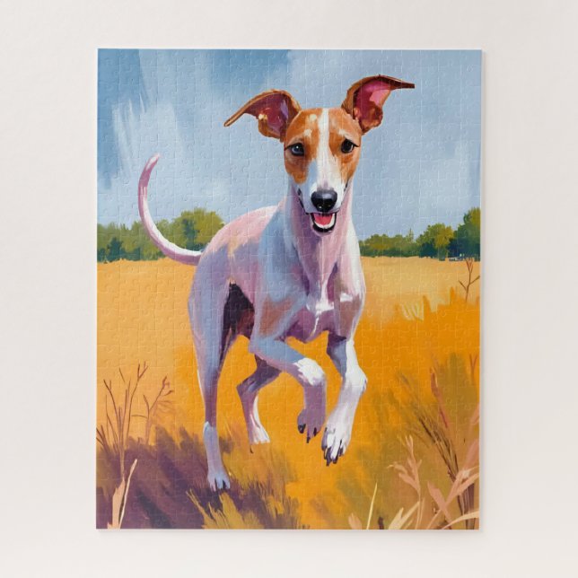 Quebra-cabeça Italian Greyhound Dog Painting Pet (Vertical)