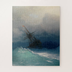 Quebra-cabeça Ivan Aivazovsky - Navio No Mar Tempestade