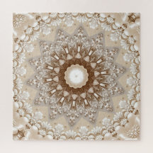 Ivory Flowers Jigsaw Puzzle