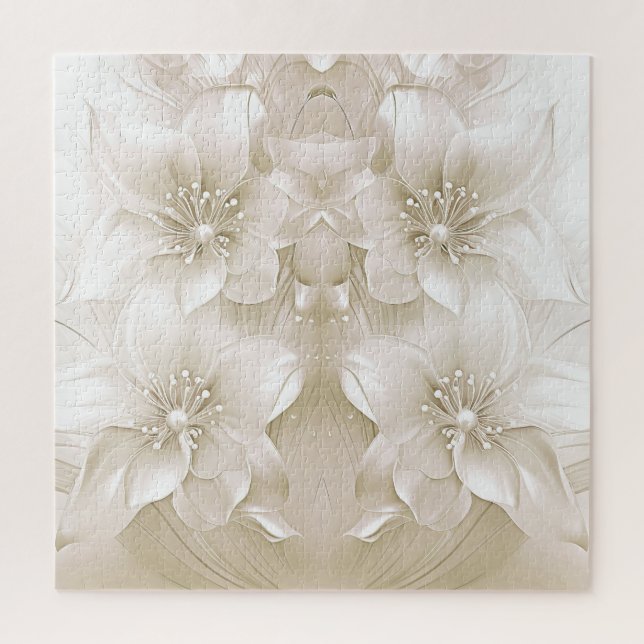 Quebra-cabeça Ivory White Flowers Jigsaw Puzzle (Vertical)