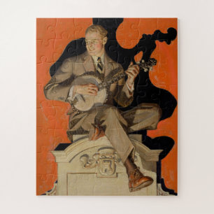 Quebra-cabeça J.C. Leyendecker Tocador de Banjo 1920 Arte Art Dé