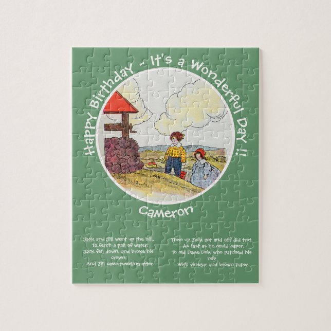 Quebra-cabeça Jack e Jill Madre Goose Itens de Festa de aniversá (Vertical)