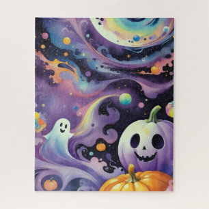 Quebra-cabeça Jack-O-Lanternas e Fantasmas Amigáveis no Espaço