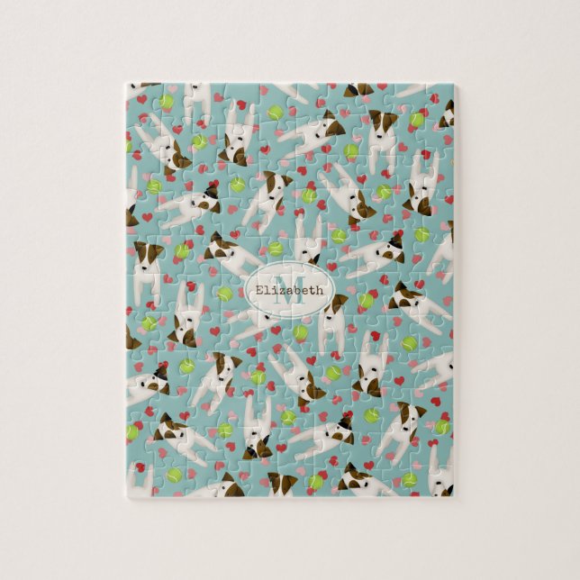 Quebra-cabeça Jack Russells tênis corações corações um padrão de (Vertical)