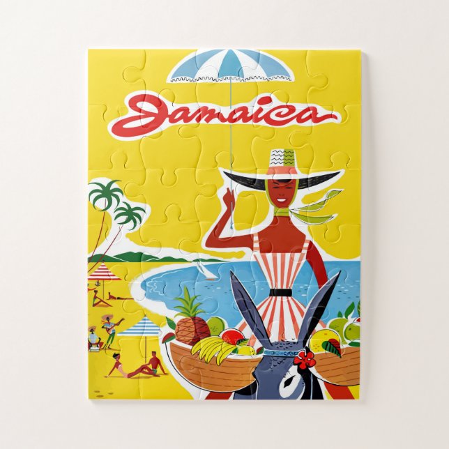 Quebra-cabeça Jamaica, Mulher do Burro pela Costa, Engraçada (Vertical)