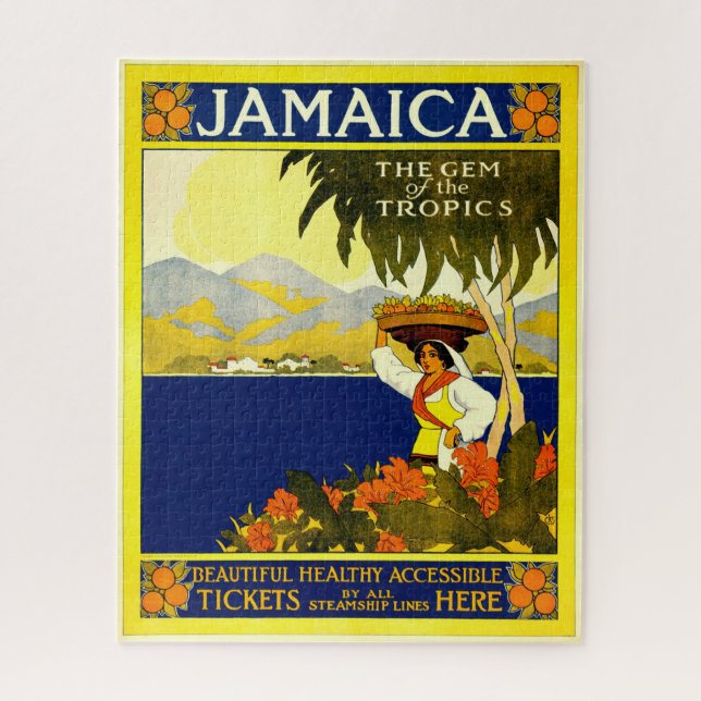 Quebra-cabeça Jamaica, Poster de Viagens vintage (Vertical)
