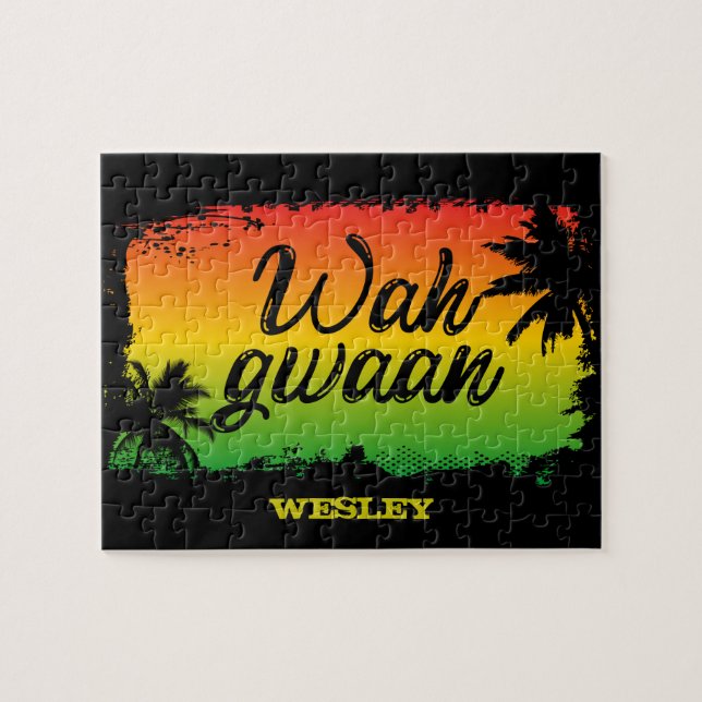 Quebra-cabeça Jamaicano Rastafarian Wah Gwaan Hello Tropical Pal (Horizontal)