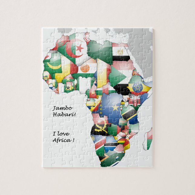 Quebra-cabeça Jambo Habari África! Eu amo a África (Vertical)