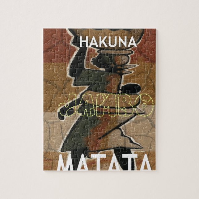 Quebra-cabeça Jambo Habari Hakuna Matata. (Vertical)