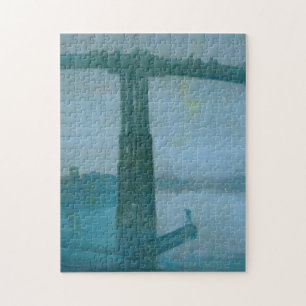 Quebra-cabeça James Whistler - Nocturne, Antiga Ponte Battersea