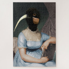 Quebra-cabeça Jane Austen com cabeça de pássaro