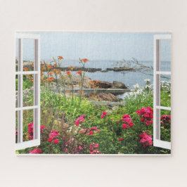 QUEBRA-CABEÇA JANELA DE JANELA DE JARDIM SCENIC OGUNQUIT, MAINE