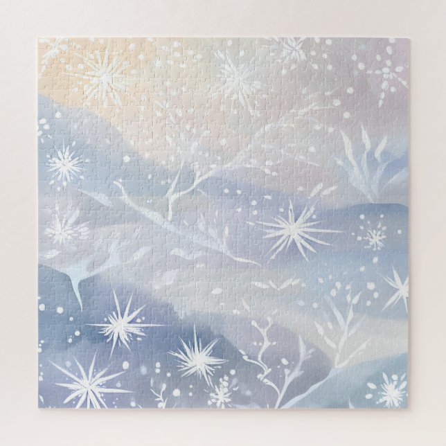 Quebra-cabeça Janela fosco | Bela Cena de Inverno de Neve (Vertical)