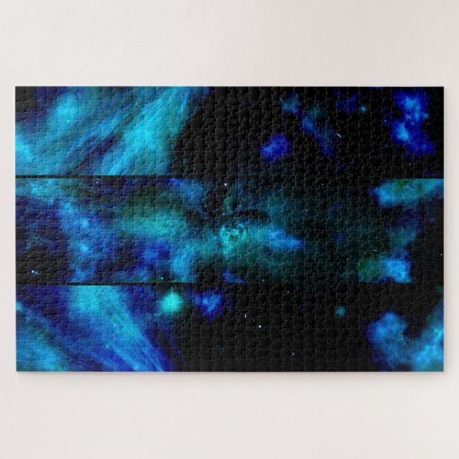 Quebra-cabeça Janela No Espaço, Estrelas da Nebulosa Azul (Horizontal)