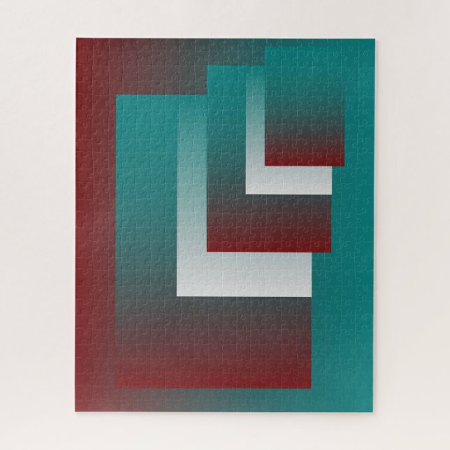 Quebra-cabeça Janelas em branco teal burgundy (Vertical)