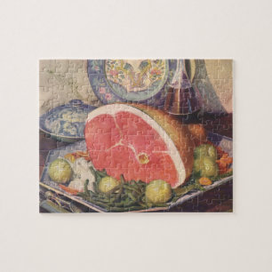 Quebra-cabeça Janto Vintage Ham com feijão verde e batatas