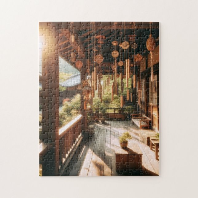 Quebra-cabeça Japanese Wind Chimes – Serene Porch Puzzle (Vertical)