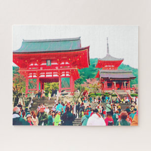 Quebra-cabeça Japão Kyoto - bela paisagem do templo desafiando