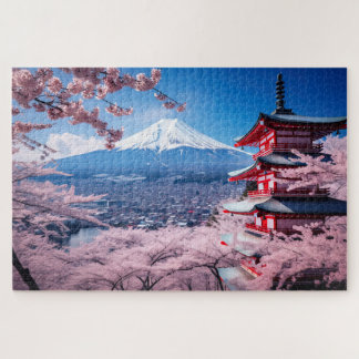 Quebra-cabeça Japão, Sakura e Fuji