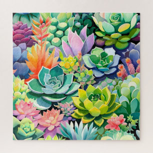 Quebra-cabeça Jardim Botânico Suculento de Verão Colorido