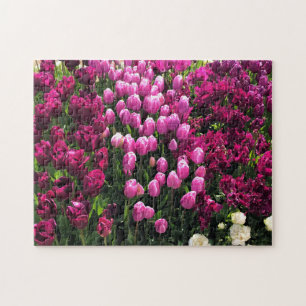 Quebra-cabeça Jardim das Tulipas Roxas