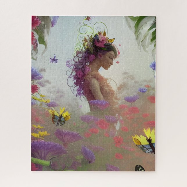 Quebra-cabeça Jardim de Borboletas Gerado por IA (Vertical)