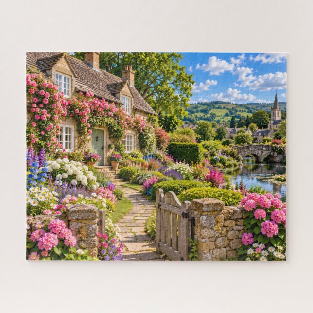 Quebra-cabeça Jardim de Cottage Inglês (Horizontal)