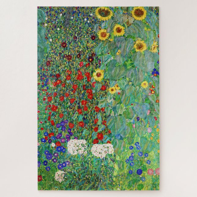 Quebra-cabeça Jardim de Fazenda Gustav Klimt com pintura de gira (Vertical)