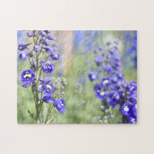 Quebra-cabeça Jardim de Fotografia da Flor Roxo Delphinium