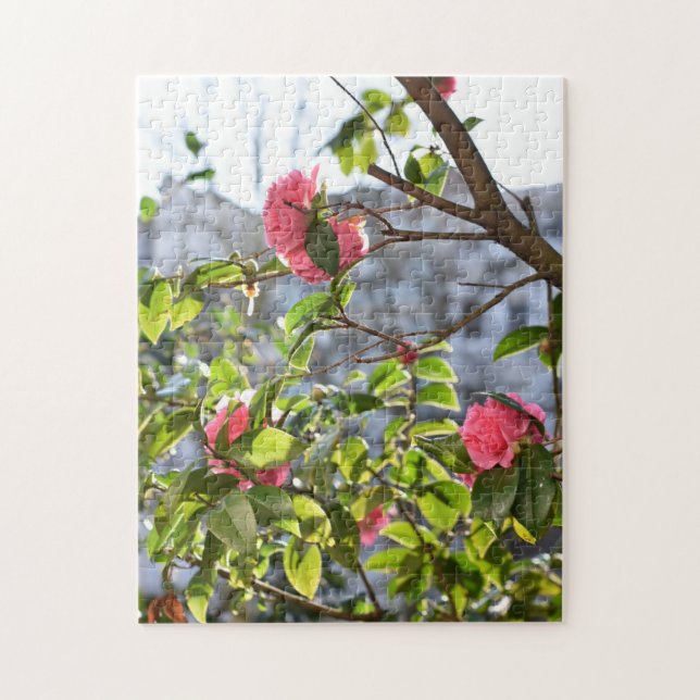 Quebra-cabeça Jardim de Fotografia de Flores Rosa (Vertical)