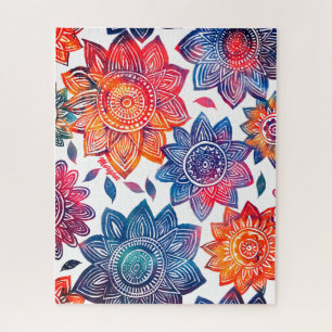 Quebra-cabeça Jardim de Mandala - Presente de Boho Vibrante