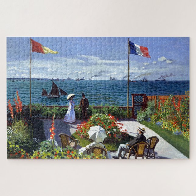 Quebra-cabeça Jardim de Sainte-Adresse por Claude Monet (Horizontal)