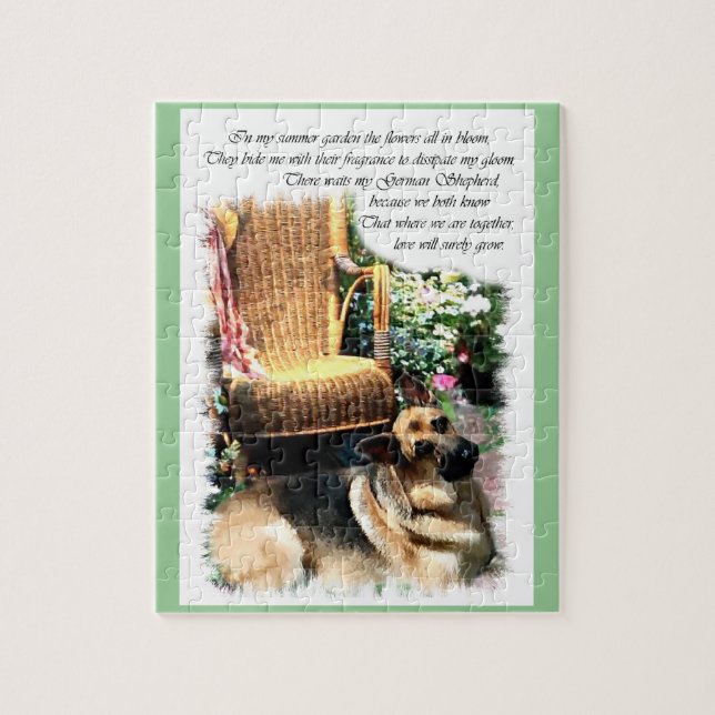Quebra-cabeça Jardim de Verão de Arte german shepherd (Vertical)