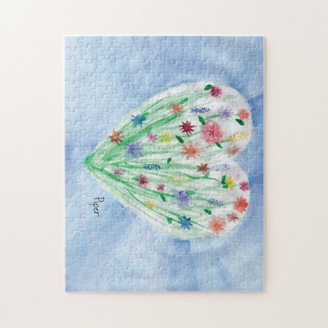 Quebra-cabeça Jardim do Coração - CriançasArt para o Quebra-cabe (Vertical)