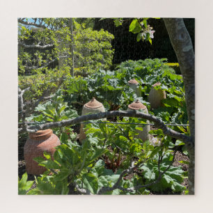 Quebra-cabeça Jardim do País com Potes Rhubarb e Terracotta