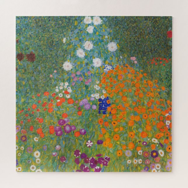 Quebra-cabeça Jardim Flor (por Gustav Klimt) (Horizontal)